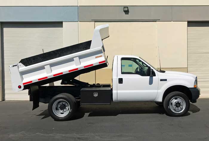 2002 Ford F-550 XL 4 WD Dump Truck - Passenger Side - Dump Raised