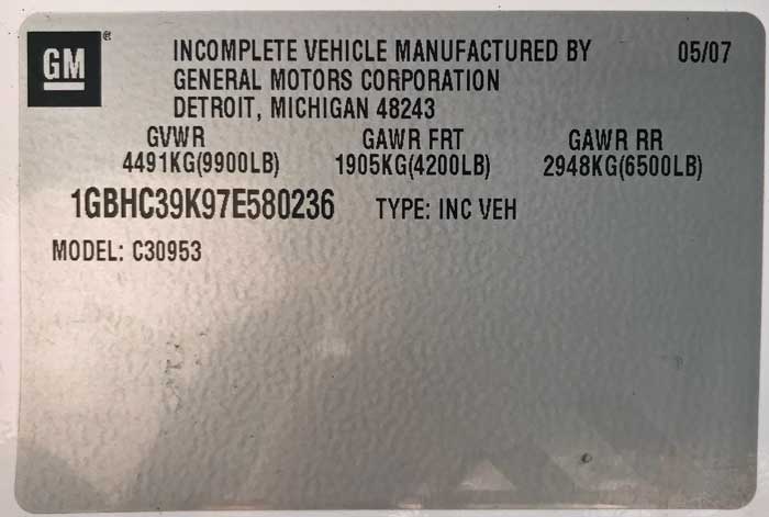 2007 Chevy Silverado Extra Cab 3500 HD Utility - Federal Label