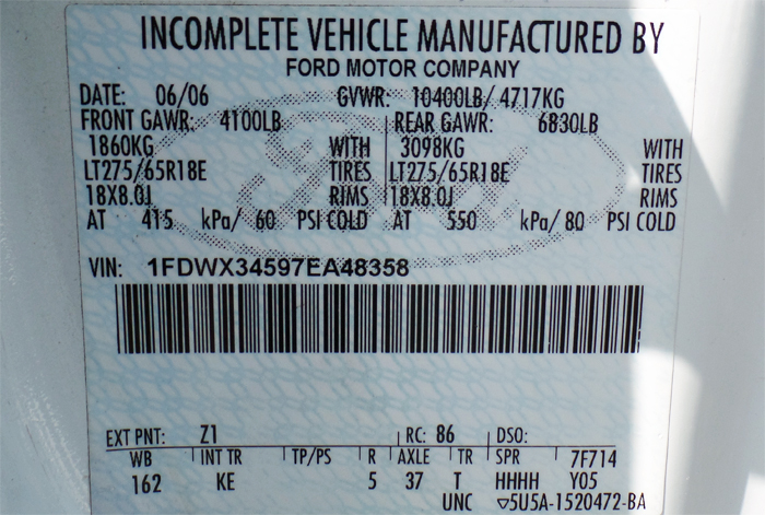 2007 Ford F-350 Super Duty XL Super Cab Utility - Federal Label