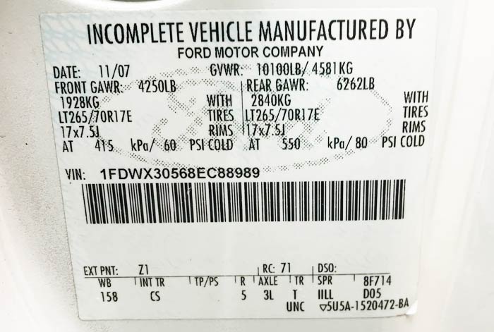 2008 Ford F-350 Super Duty XL Utility -  Federal Label