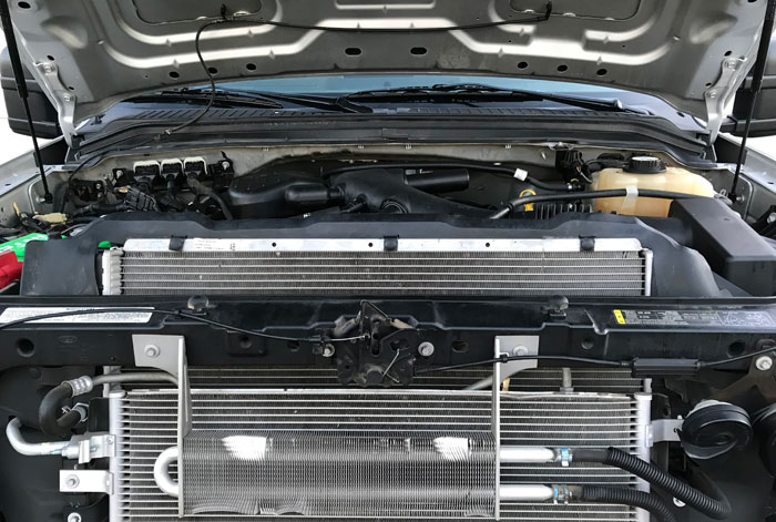 2008 Ford F-550 XL 9' Stakebed Truck - Engine Compartment