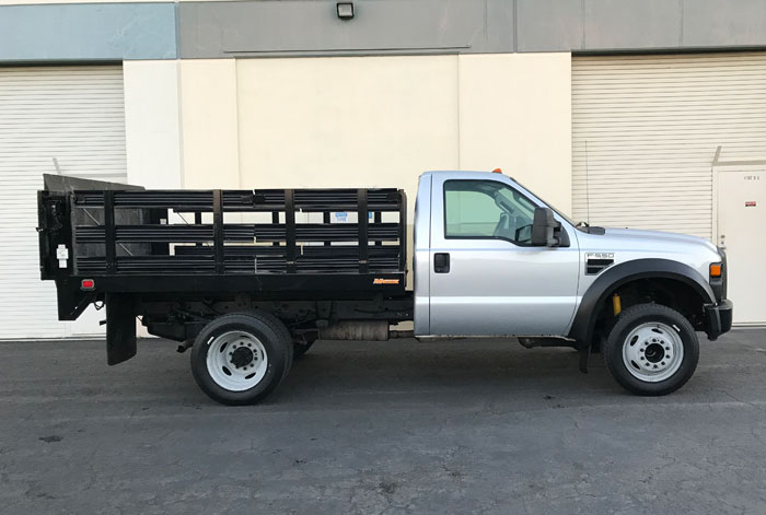 2008 Ford F-550 XL 9' Stakebed Truck - Passenger Side