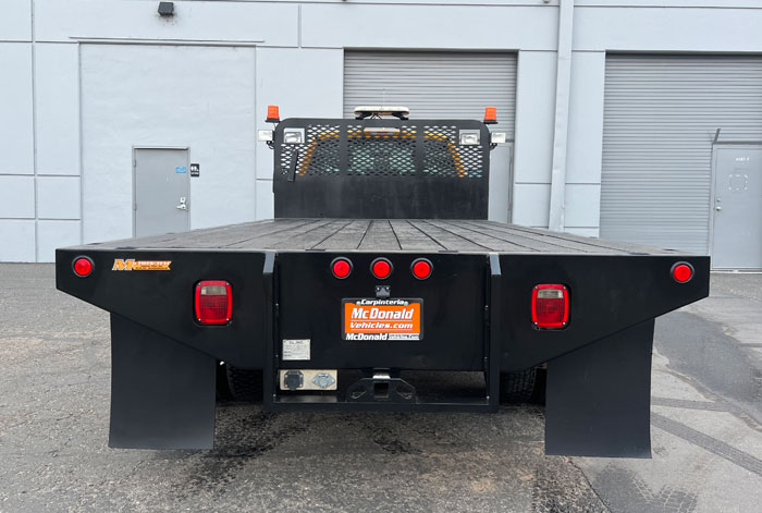 2012 Ford F-550 14' Diesel Flatbed Truck - Rear View