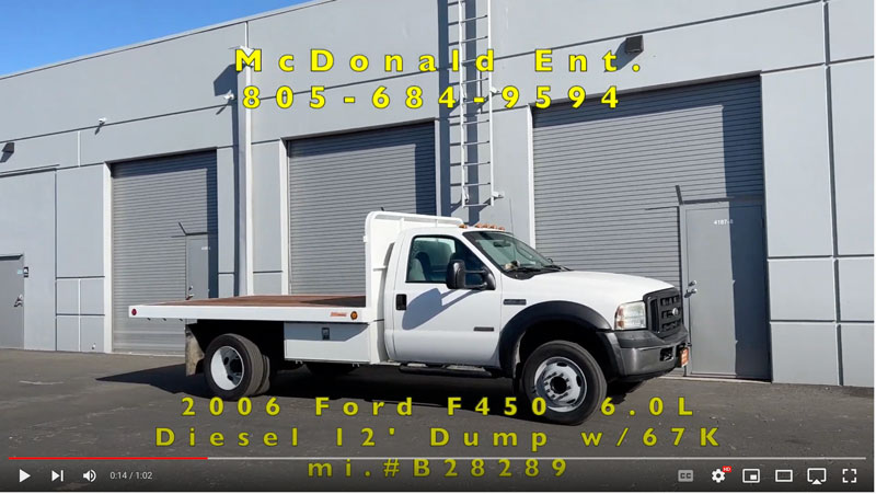 2006 Ford F-450 6.0 L Diesel 12' Dump w/ 67K. miles on YouTube