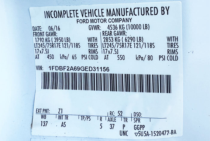 2016 Ford F-250 Utility - Federal Label