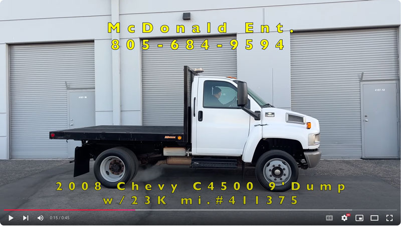 2008 Chevy Kodiak C4500 9'Dump Truck with/ Only 23K  miles on YouTube